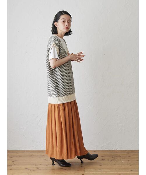 AMERICAN HOLIC（アメリカンホリック）の「Vネックリンクス編みニットベスト（ベスト・レディース・ブラック/アイボリー/ネイビー・FREE）」の13枚目の写真