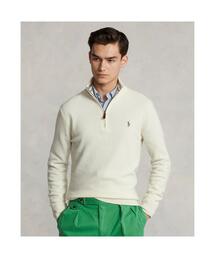 RALPH LAUREN ホワイトベージュのニットポンチョ ストライプド ニット オックスフォード バブル ショートオール