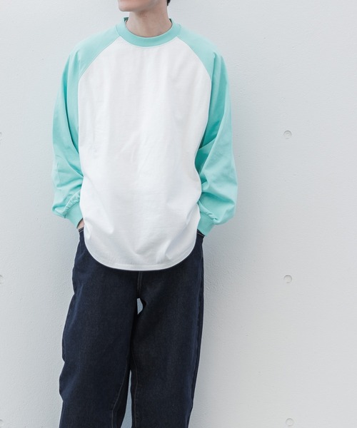 coca(coca)(コカ)の「メンズラグランロングTシャツ(Tシャツ/カットソー・メンズ・ブラック/グリーン/ネイビー/ベージュ/ターコイズブルー・M/L/XL)」の14枚目の写真