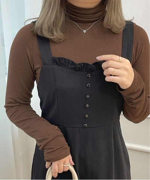 apres jour（アプレジュール）の「クシュクシュインナー【ZOZOTOWN限定アイテム】（Tシャツ/カットソー・レディース・ブラック/アイボリー/ダークブラウン・X-LARGE/フリー）」の7枚目の写真