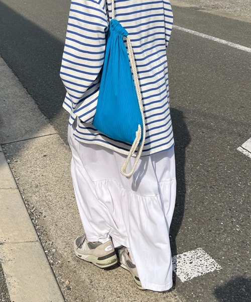 wee9s(ウィークス)の「vintage like cotton flare skirt / ヴィンテージライクウエストゴムコットンフレアスカート(スカート・レディース・ブラック/アイボリー・FREE)」の2枚目の写真