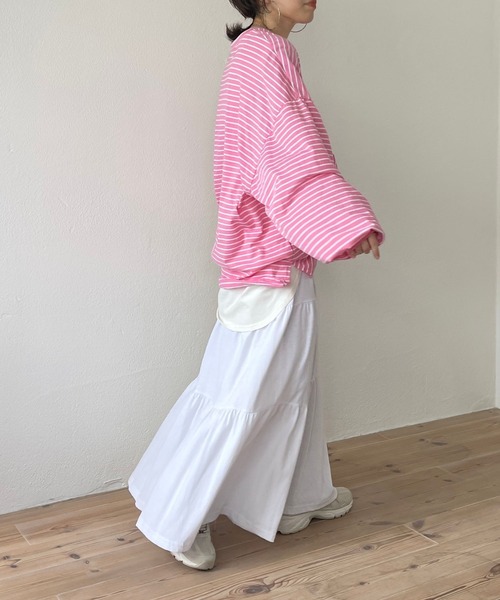 wee9s(ウィークス)の「vintage like cotton flare skirt / ヴィンテージライクウエストゴムコットンフレアスカート(スカート・レディース・ブラック/アイボリー・FREE)」の21枚目の写真