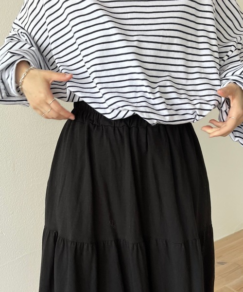 vintage like cotton flare skirt / ヴィンテージライクウエストゴム 