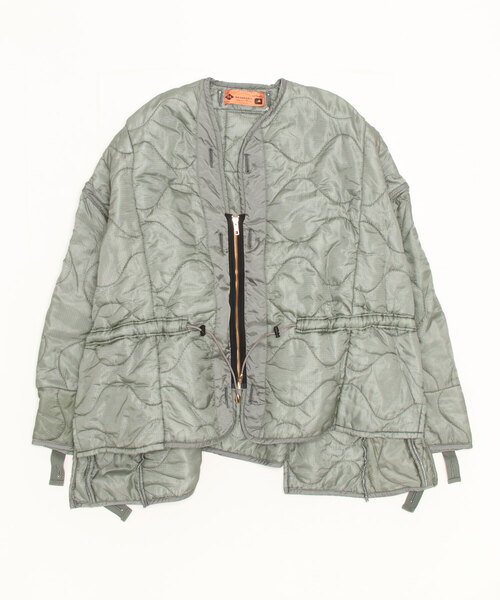 RehersalL（リハーズオール）の「rehersall/リハーズオール/シャーリングライナージャケット（ブルゾン・レディース・ブラック/グリーン・F）」の2枚目の写真