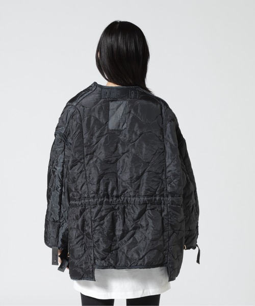 RehersalL（リハーズオール）の「rehersall/リハーズオール/シャーリングライナージャケット（ブルゾン・レディース・ブラック/グリーン・F）」の8枚目の写真