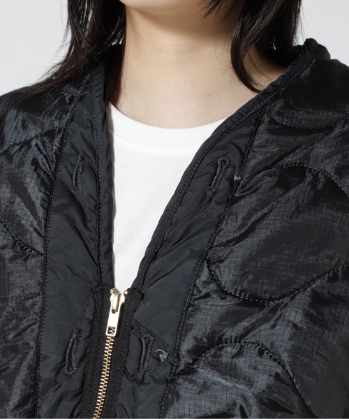 RehersalL（リハーズオール）の「rehersall/リハーズオール/シャーリングライナージャケット（ブルゾン・レディース・ブラック/グリーン・F）」の9枚目の写真