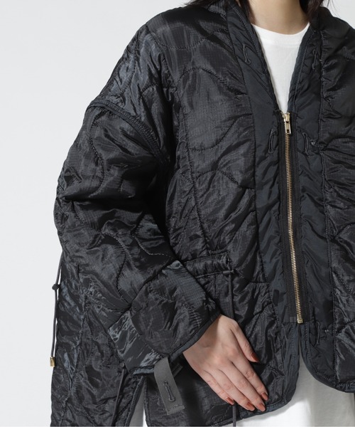 RehersalL（リハーズオール）の「rehersall/リハーズオール/シャーリングライナージャケット（ブルゾン・レディース・ブラック/グリーン・F）」の10枚目の写真