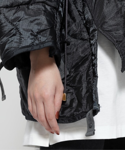 RehersalL（リハーズオール）の「rehersall/リハーズオール/シャーリングライナージャケット（ブルゾン・レディース・ブラック/グリーン・F）」の12枚目の写真