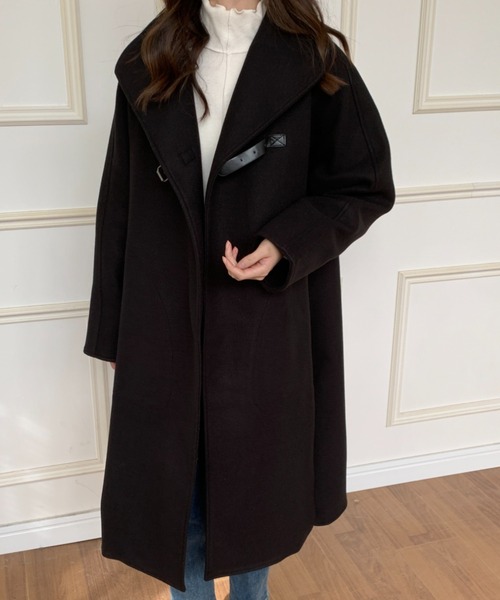 ECLIN（エクラン）の「フェイクウールスタンドネックコート（その他アウター・レディース・モカ/チャコールグレー/ブラック/カーキ/ネイビー/アイボリー・FREE）」の13枚目の写真