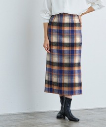 ウールタッチチェック柄スカート