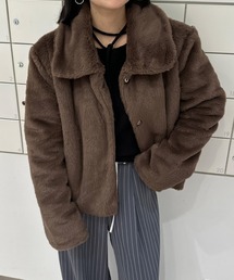 ステンカラーショートファーブルゾン