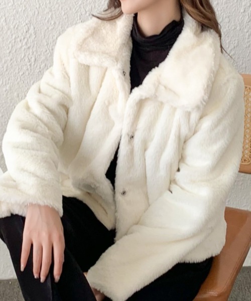 セール】ステンカラーショートファーブルゾン（ブルゾン）｜solleim