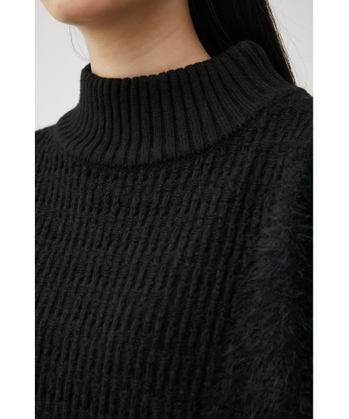 AZUL by moussy（アズールバイマウジー）の「SHAGGY COMBI TWEED KNIT TOPS/シャギーコンビツイードニットトップス（ニット/セーター・レディース・ベージュ系その他/ブラック/ブラック系その他・MEDIUM/SMALL）」の10枚目の写真