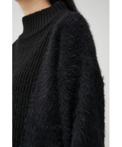 AZUL by moussy（アズールバイマウジー）の「SHAGGY COMBI TWEED KNIT TOPS/シャギーコンビツイードニットトップス（ニット/セーター・レディース・ベージュ系その他/ブラック/ブラック系その他・MEDIUM/SMALL）」の11枚目の写真