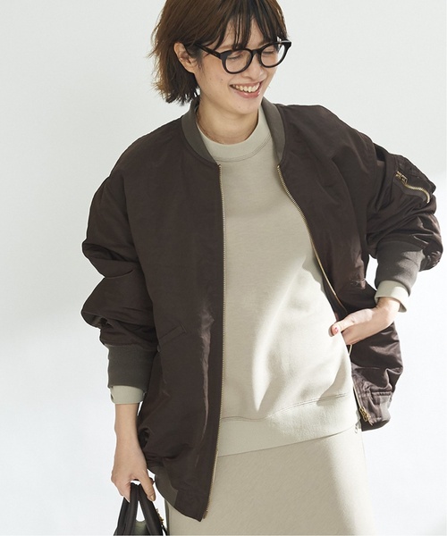 Plage【R’IAM】MA1 LONGブルゾン　ブラウン茶　36 Plage【R'IAM】MA1 LONGブルゾン ブラウン茶 36