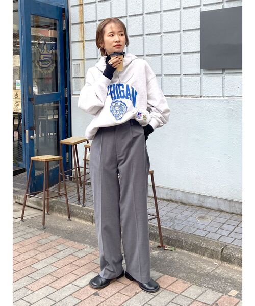 Ungrid センタープレスルーズパンツ Ungrid センタープレスルーズパンツ（ミックス） -ファッション通販