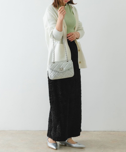 RODE SKO(ロデスコ)の「キルティングチェーンショルダーバッグ(ショルダーバッグ・レディース・オフホワイト/ブラック/シルバー/レッド・ONE)」の16枚目の写真