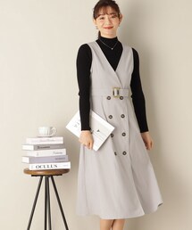 【トレンチ風/ウエスト高め/美シルエット】サンディングジャンスカ