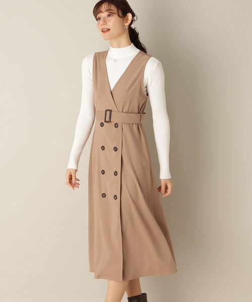 ITS'DEMO（イッツデモ）の「【トレンチ風/ウエスト高め/美シルエット】サンディングジャンスカ（スカート・レディース・ライトグレー/オリーブ/ベージュ・00）」の21枚目の写真