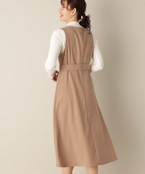 ITS'DEMO（イッツデモ）の「【トレンチ風/ウエスト高め/美シルエット】サンディングジャンスカ（スカート・レディース・ライトグレー/オリーブ/ベージュ・00）」の4枚目の写真