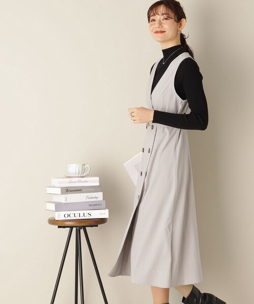 ITS'DEMO（イッツデモ）の「【トレンチ風/ウエスト高め/美シルエット】サンディングジャンスカ（スカート・レディース・ライトグレー/オリーブ/ベージュ・00）」の22枚目の写真