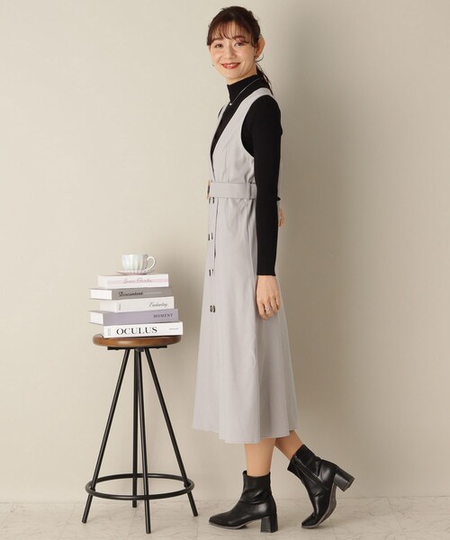 ITS'DEMO（イッツデモ）の「【トレンチ風/ウエスト高め/美シルエット】サンディングジャンスカ（スカート・レディース・ライトグレー/オリーブ/ベージュ・00）」の15枚目の写真