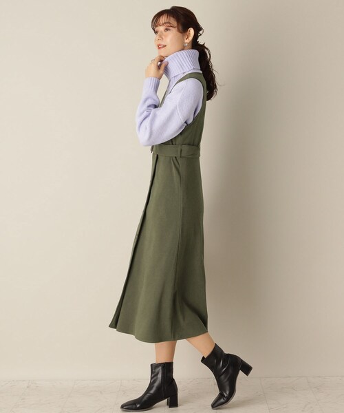 ITS'DEMO（イッツデモ）の「【トレンチ風/ウエスト高め/美シルエット】サンディングジャンスカ（スカート・レディース・ライトグレー/オリーブ/ベージュ・00）」の13枚目の写真