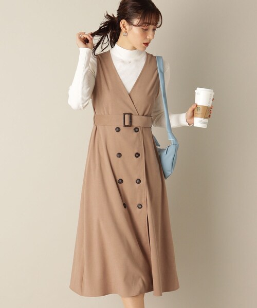 ITS'DEMO（イッツデモ）の「【トレンチ風/ウエスト高め/美シルエット】サンディングジャンスカ（スカート・レディース・ライトグレー/オリーブ/ベージュ・00）」の10枚目の写真