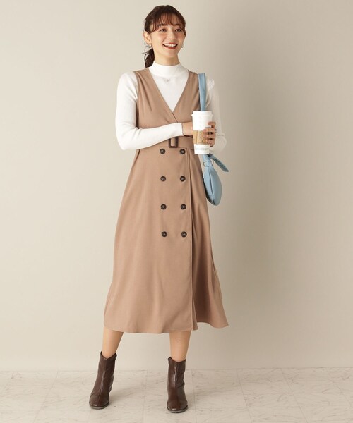 ITS'DEMO（イッツデモ）の「【トレンチ風/ウエスト高め/美シルエット】サンディングジャンスカ（スカート・レディース・ライトグレー/オリーブ/ベージュ・00）」の20枚目の写真