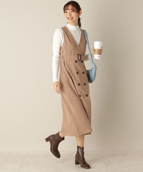 ITS'DEMO（イッツデモ）の「【トレンチ風/ウエスト高め/美シルエット】サンディングジャンスカ（スカート・レディース・ライトグレー/オリーブ/ベージュ・00）」の7枚目の写真