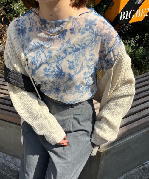 nemne store(ネンネストア)の「【低身長用サイズあり】総柄アソートシアープルオーバー(Tシャツ/カットソー・レディース・ブルー/グレー/イエロー/ピンク・SMALL/MEDIUM)」の7枚目の写真