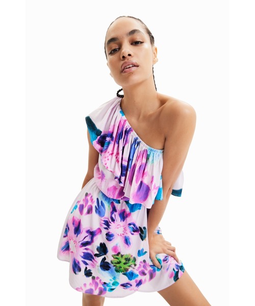 Desigual(デシグアル)の「M. Christian Lacroix アシンメトリー ショートワンピース(ワンピース・レディース・レッド・XS/XL/M/S/L)」の6枚目の写真