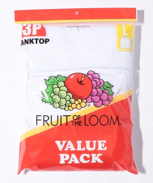 FRUIT OF THE LOOM(フルーツオブザルーム)の「FRUIT OF THE LOOM リブタンクトップ3Pパック/無地/3枚セット/フルーツオブザルーム(タンクトップ・メンズ・ホワイト/ブラック/グレー・M/L/XL)」の10枚目の写真