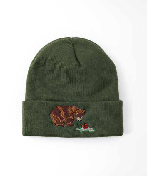 The Good Company(ザグッドカンパニー)の「【THE GOOD COMPANY/ザグッドカンパニー】BEAR BEANIE(ニットキャップ/ビーニー・メンズ・キャメル/グリーン・FREE)」の3枚目の写真