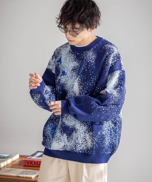 RAGEBLUE（レイジブルー）の「スプラッシュニットクルー（ニット