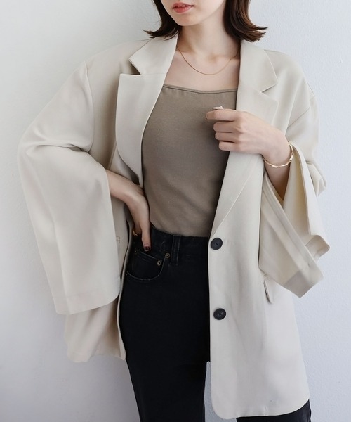 andme(アンドミー)の「フライス素材カップ付きキャミソールトップス(キャミソール・レディース・キナリ/グリーン系その他/テラコッタ/ベージュ系その他/ブラック/チャコールグレー・FREE)」の13枚目の写真