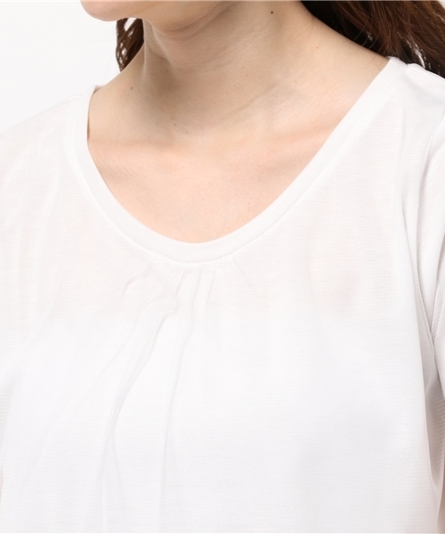 DISCOAT（ディスコート）の「【Discoat】チュール重ね無地T（Tシャツ/カットソー・レディース・ホワイト/グレー/ネイビー・MEDIUM/LARGE）」の6枚目の写真