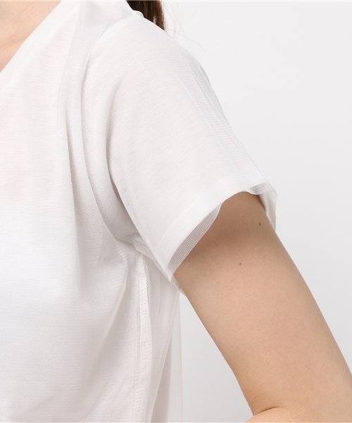 DISCOAT（ディスコート）の「【Discoat】チュール重ね無地T（Tシャツ/カットソー・レディース・ホワイト/グレー/ネイビー・MEDIUM/LARGE）」の7枚目の写真