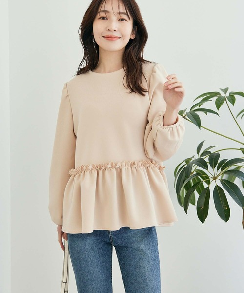 fifth(フィフス)の「ドライスウェットペプラムプルオーバー(Tシャツ/カットソー・レディース・ネイビー/ベージュ/ブラック・M)」の12枚目の写真