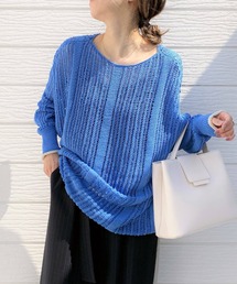 Q | ストローヤーンメッシュニット(ニット/セーター)