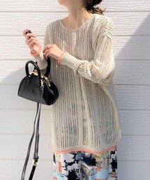 Q | ストローヤーンメッシュニット(ニット/セーター)