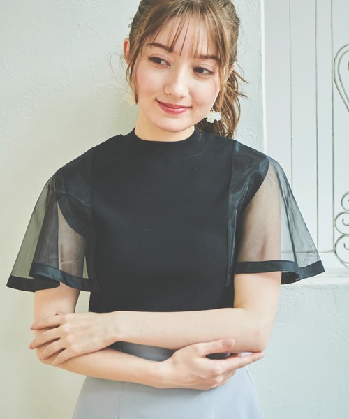 NOELA(ノエラ)の「シースルーニット(ニット/セーター・レディース・オフホワイト/ブラック/イエロー・フリー)」の5枚目の写真