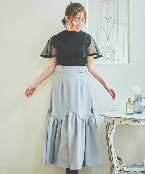 NOELA(ノエラ)の「シースルーニット(ニット/セーター・レディース・オフホワイト/ブラック/イエロー・フリー)」の6枚目の写真