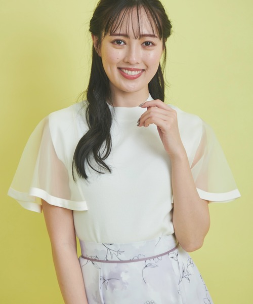 NOELA(ノエラ)の「シースルーニット(ニット/セーター・レディース・オフホワイト/ブラック/イエロー・フリー)」の8枚目の写真