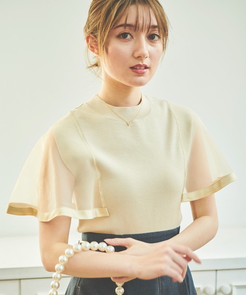 NOELA(ノエラ)の「シースルーニット(ニット/セーター・レディース・オフホワイト/ブラック/イエロー・フリー)」の12枚目の写真