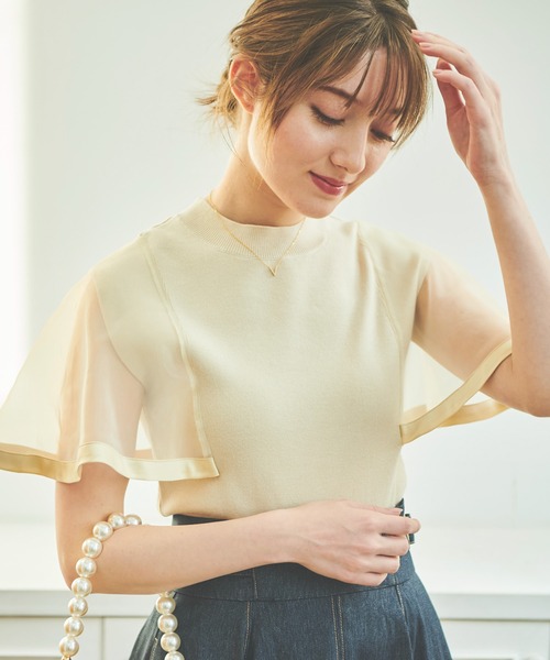 NOELA(ノエラ)の「シースルーニット(ニット/セーター・レディース・オフホワイト/ブラック/イエロー・フリー)」の22枚目の写真