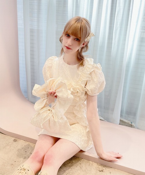 lilLilly（リルリリー）の「ハートジャガードミニバッグ（ハンドバッグ・レディース・ホワイト/ブラック/ピンク・FREE）」の13枚目の写真