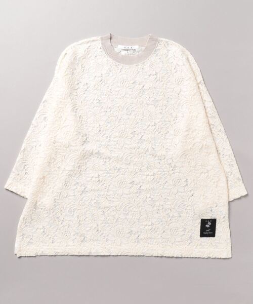 H.A.K（ハク）の「ポリエステルラッセルレースカットソー（Tシャツ/カットソー・レディース・オフホワイト/グリーン/ブラック・FREE）」の2枚目の写真