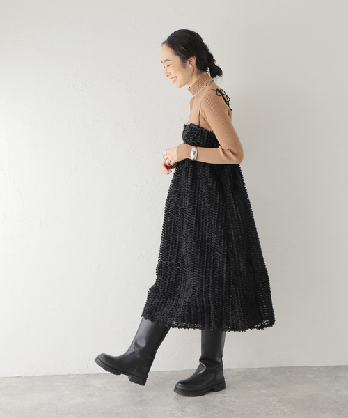バウムウンドヘルガーデン カシュクール ラップ ワンピース チェック ブラウン バウムウンドヘルガーデン カシュクール ラップ ワンピース