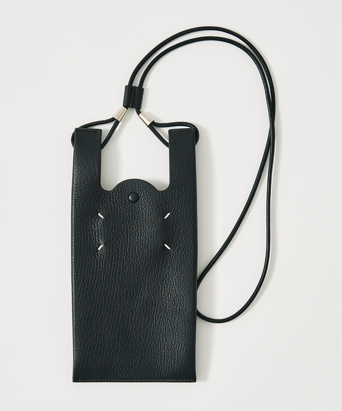 Maison Margiela Drawstring Phone Neck Pouch With Chain